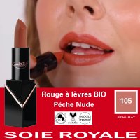 Rouge à lèvres Pêche Nude 105 Soie Royale BIO Cure Soyeuse by PuroBio