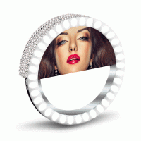 Selfie Anneau Lumineux 36 LEDs Miroir Strass Soie Royale BIO Cure Soyeuse