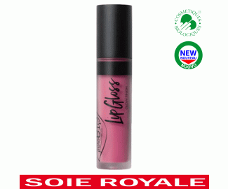 Rose  lvres 02 Lip Gloss PuroBIO Soie Royale Cure Soyeuse