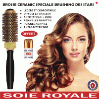 Brosse Coiffante Cramique & Strass  Soie Royale BIO Cure Soyeuse