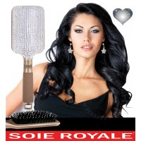 Brosse Plate Argent en Strass Soie Royale BIO Cure Soyeuse