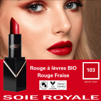 Rouge à lèvres Fraise103 Soie Royale BIO Cure Soyeuse by PuroBio
