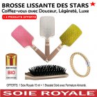 Brosse Plate Argent en Strass Soie Royale